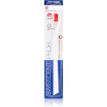 Keskmise pehmusega hambahari Swissdent Profi Colours valge