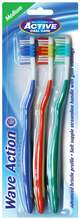 Keskmise karedusastmega hambaharjad Active Oral Care Wave Action, 3 tk