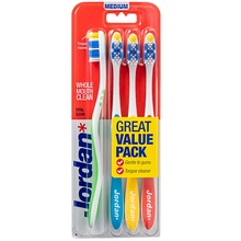 Keskmise karedusastmega hambahari Jordan Total Clean Medium, 4 tk