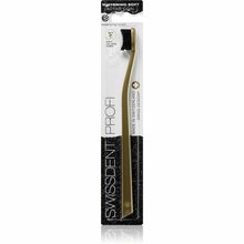 Hambaharja Swissdent Profi Whitening Active Coal, pehme, 1 tk, kuld