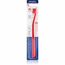 Keskmise pehmusega hambahari Swissdent Profi Colours, punane