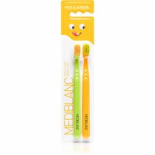 Laste hambahari Mediblanc Kids & Junior Ultra Soft, roheline/oranž, 2 tk