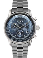 Meeste käekell Zeppelin 100 Jahre 7680MB-3 Chronograph, hõbe, 43 mm
