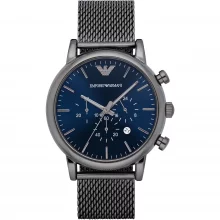 Käekell Giorgio Armani AR1979, 46 mm, must, nahast rihm