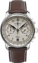 Meeste käekell Zeppelin 100 Years 7674-6 Chronograph, 42 mm, pruun