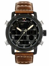 Meeste kell Naviforce NF9160, ZN094A, must/pruun