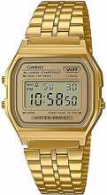 Meeste kell Casio A158WEGV-9AEF, 33 mm, kuldne