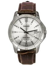 Meeste käekell Casio MTP-V004L-7C, hõbe, pruun nahkrihm