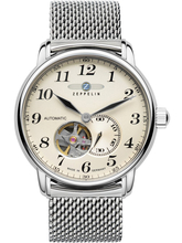 Meeste kell Zeppelin 7666M-5 LZ127 Graf, 41 mm, beež
