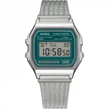 Käekell Casio Vintage A158WEM-3EF, hõbe/roheline