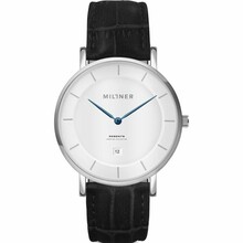 Meeste käekell Millner Regents, hõbe/must, 39 mm