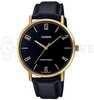 Meeste kell Casio MTP-VT01GL-1B2, must nahkrihm