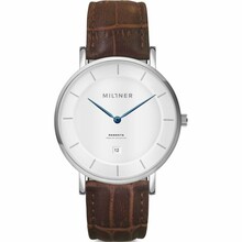 Meeste käekell Millner Regents, 39 mm, hõbe/pruun