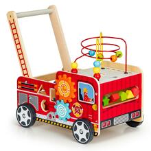 Arendav puidust käimistugi Ecotoys, tuletõrjeauto
