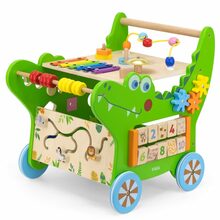 Õppimist soodustav käimistugi Viga Toys 12in1, puidust krokodill
