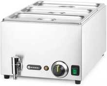Toidusoojendaja Bain-marie Hendi 3x GN 1/3 100 mm kraaniga 1000 W
