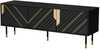 Televiisorikapp Cama Meble 3D MOUNTAIN, 154x40x55 cm, must + kuldne