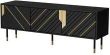 Televiisorikapp Cama Meble 3D MOUNTAIN, 154x40x55 cm, must + kuldne