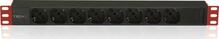 Pistikupesa liist Techly 107746 PDU Rack 19 1U, 8x Schuko, 250V/16A, C14 kaabel 2m