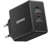 Sülearvuti laadija Lenovo Dual USB-C 65W GaN Charger, 40AW065BEU, must