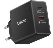 Sülearvuti laadija Lenovo Dual USB-C 65W GaN Charger, 40AW065BEU, must