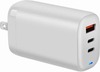 Sülearvuti laadija Acer GaN 65W, 2 x Type-C, 1 x Type-A, valge