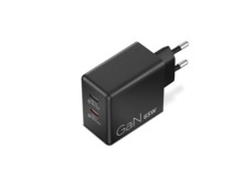 Sülearvuti laadija Lenovo Dual USB-C 65W GaN Power Adapter BK-EU, mudel G0A6065BEU, must