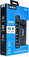 Sülearvuti laadija REBEL, 45W, 18-20V, universaalne