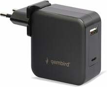 Sülearvuti laadija Gembird NPA-PD60-01, 60W, USB-C, 1.5 m