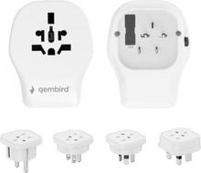 Universaalne reisitoiteadapter Gembird TPA-1A2C20-02-W, 20W, valge