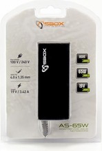 Sülearvuti laadija Sbox AS-65W, 19V, 1.5-3.42A, 65W