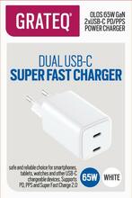 Laadija Grateq OLOS PD/PPS 2xUSB-C GAN, 65W, valge