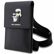 Käekott Karl Lagerfeld Saffiano Karl & Choupette KLWBSAKCPMK, must