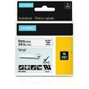 Vinüüllint Dymo Rhino, 9mm x 5.5m, must valgel, 18443