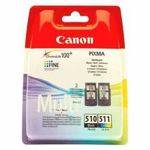 Tindikassett Canon PG-510/CL-511, sinine/must/kollane, 18 ml