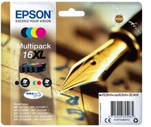 Tindikassett Epson T16XL, must, tsüaan, magenta, kollane