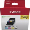 Tindikassettide komplekt Canon CLI-551, 6509B015, must, tsüaan, magenta, kollane