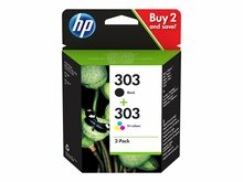 Tindikassettide komplekt HP 303, must/kolmevärviline