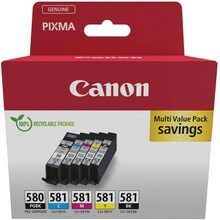 Tindikassettide komplekt Canon PGI-580/CLI-581, 2078C008, 5 tk, must, tsüaan, magenta, kollane, PGBK