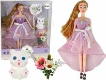 Nukk Lean Toys Emily lemmikloomaga, valge kass