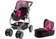 Nuku vanker Lean Toys Alice 2in1, must roosade täppidega