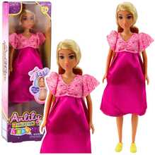 Rase nukk Lean Toys Anlily, roosa kleit, pikad blondid juuksed