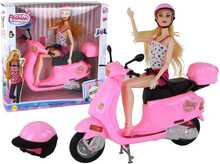 Nukk motorolleriga Lean Toys, roosa