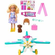 Nuku ja lennuki komplekt Barbie Chelsea, 12 cm