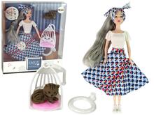 Nukk Lean Toys Emily, aksessuaaridega, kiisu kiigega, hallid juuksed