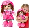 Nukuke Lean Toys, 35 cm, roosa ruuduline kleit