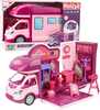 Kokkupandav nuku kemperi riidekapp Lean Toys, roosa, 42 tk