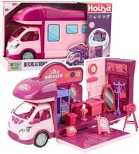 Kokkupandav nuku kemperi riidekapp Lean Toys, roosa, 42 tk