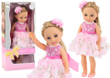Nukk Lean Toys, 38 cm, roosa kleit, pikad juuksed, juukseklamber