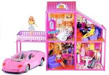 Nukumaja Lean Toys, 99 osa, roosa autoga